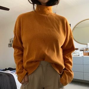 Mock turtle neck thermal box cut long sleeve